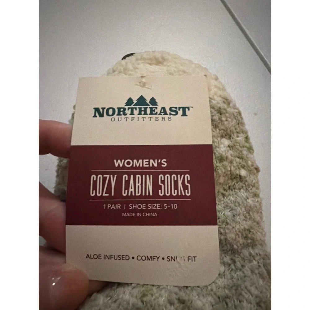 Northeast Outfitters Womens Cozy Cabin Socks aloe‎ Infused Popcorn Crew 5-10